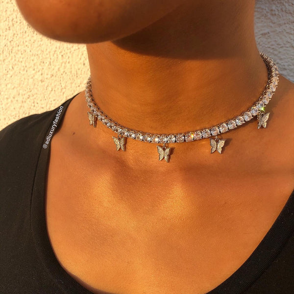 Silver Necklace for Women | Silver Choker Necklace Women's | AD Luxury
