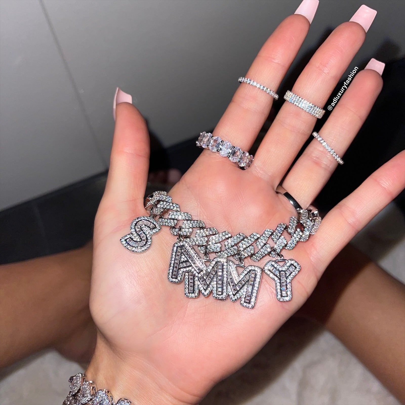 Cuban Name Necklace | Cuban Link Name Chain | AD Luxury