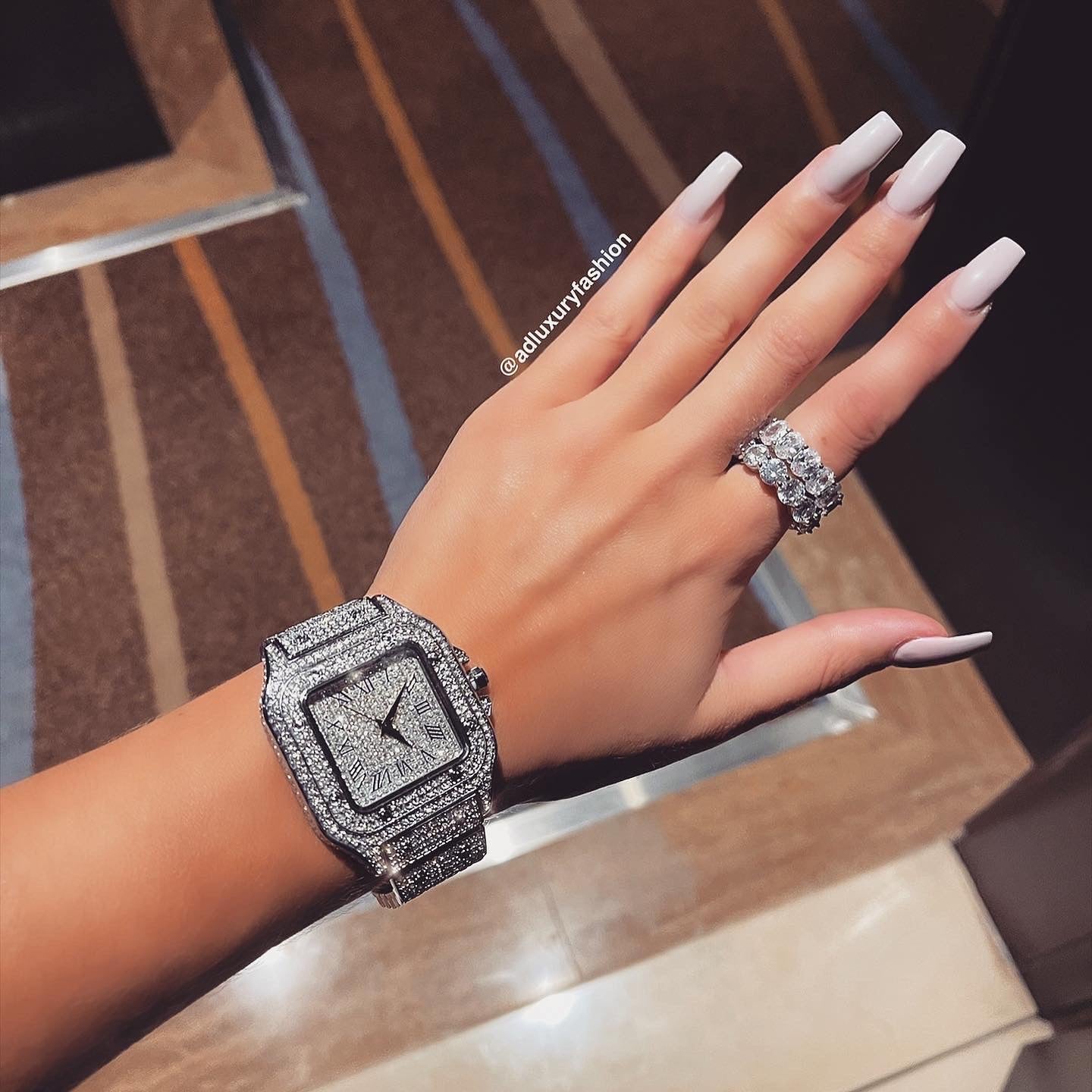 Silver Diamond Watch Women's | Diamond Watch Women's | AD Luxury