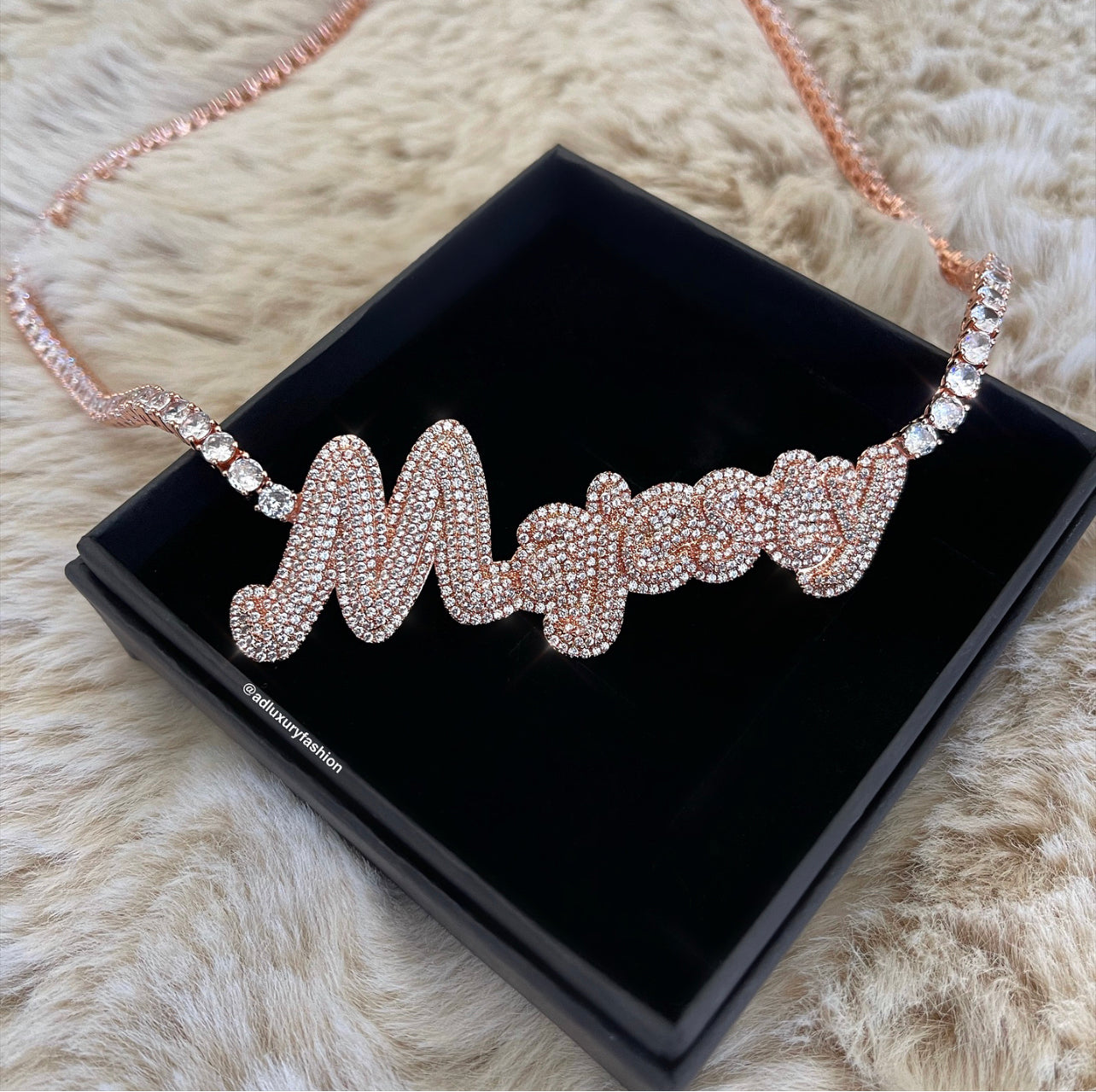 Cuban Chain Name Necklace | Cuban Name Necklace | AD Luxury