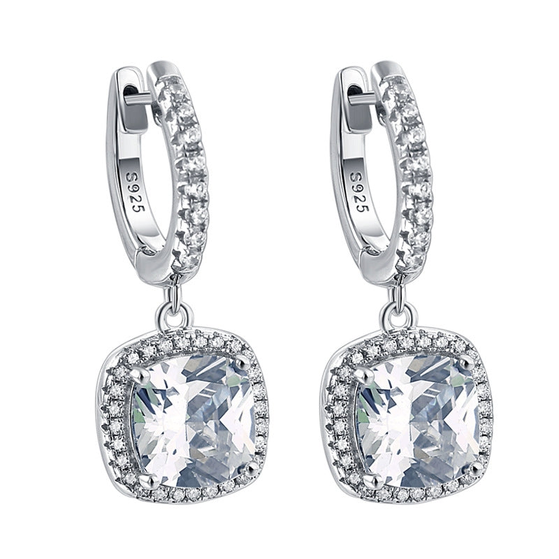 Silver Diamond Earrings | Sterling Silver Diamond Earrings | AD Luxury
