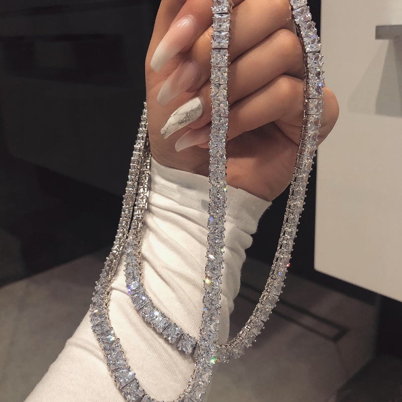 Double Chain Silver Necklace | Double Silver Chain | AD Luxury