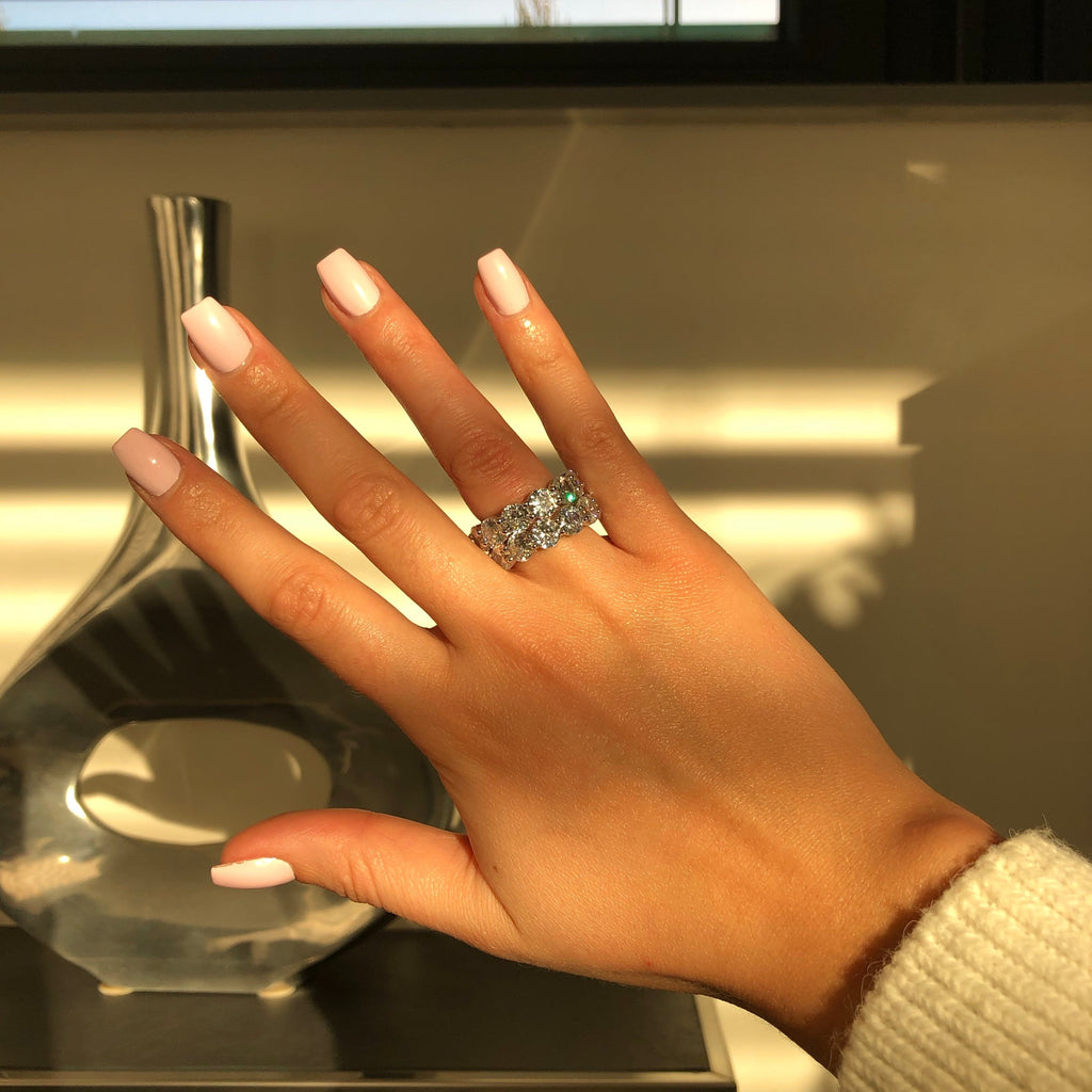 Luxurious Crystal Oversized Flower Open Finger Ring Decoration for Women  Rhinestone Geometric Big Gemstone Adjustable Big Rings | SHEIN ASIA